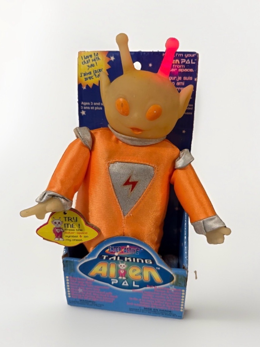 Rare Vintage 1998 Interactive Talking Alien Pal Tested Working NOS Cracky Voice